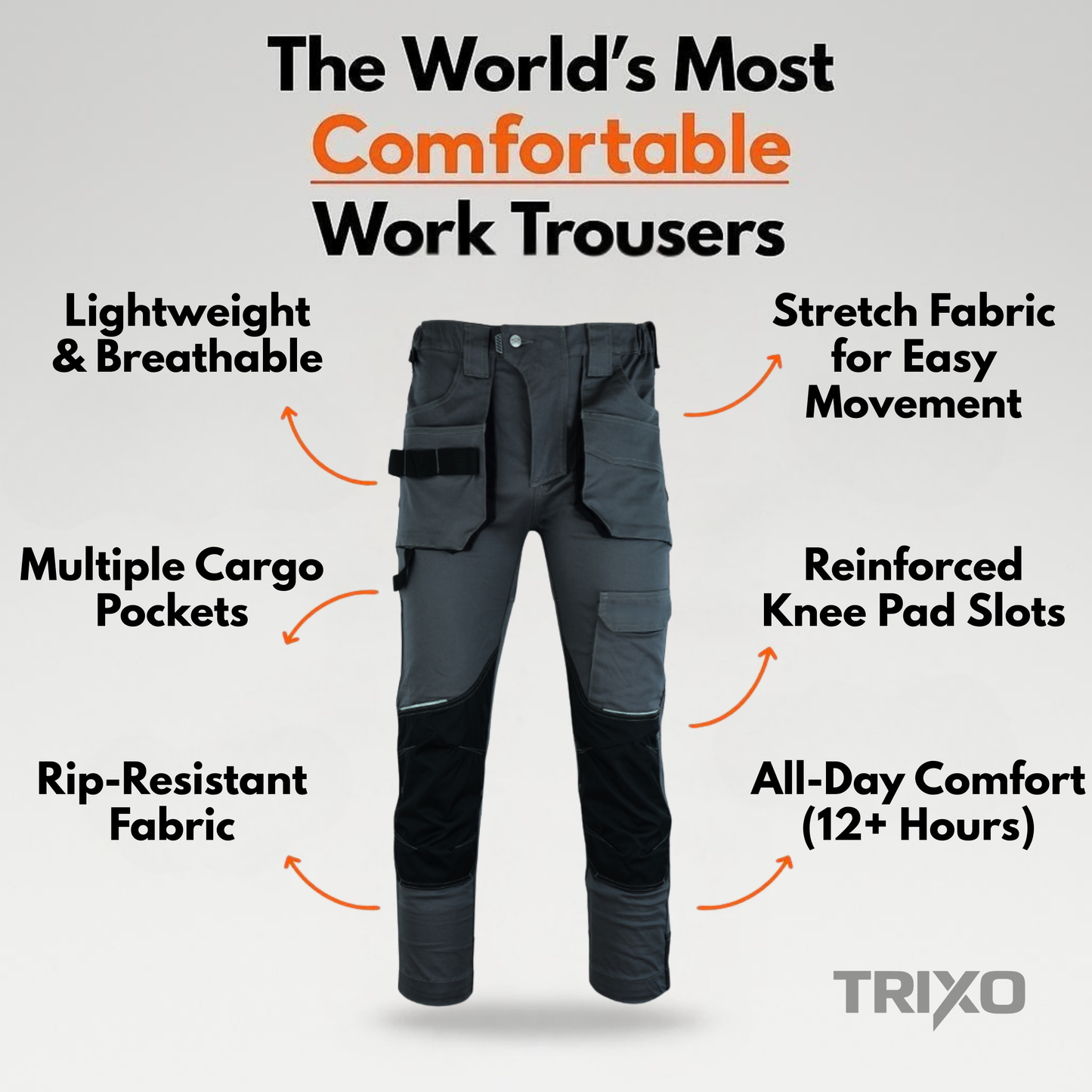 TRIXO™ Ultra-Stretch Premium Work Cargo Trousers