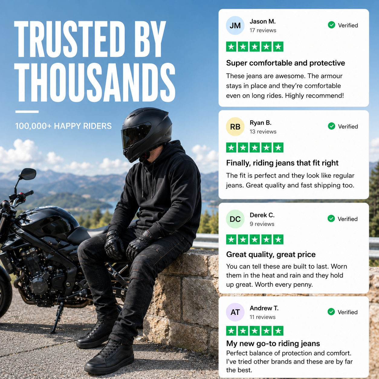 TRIXO CE AA Armored Motorcycle Riding Jeans